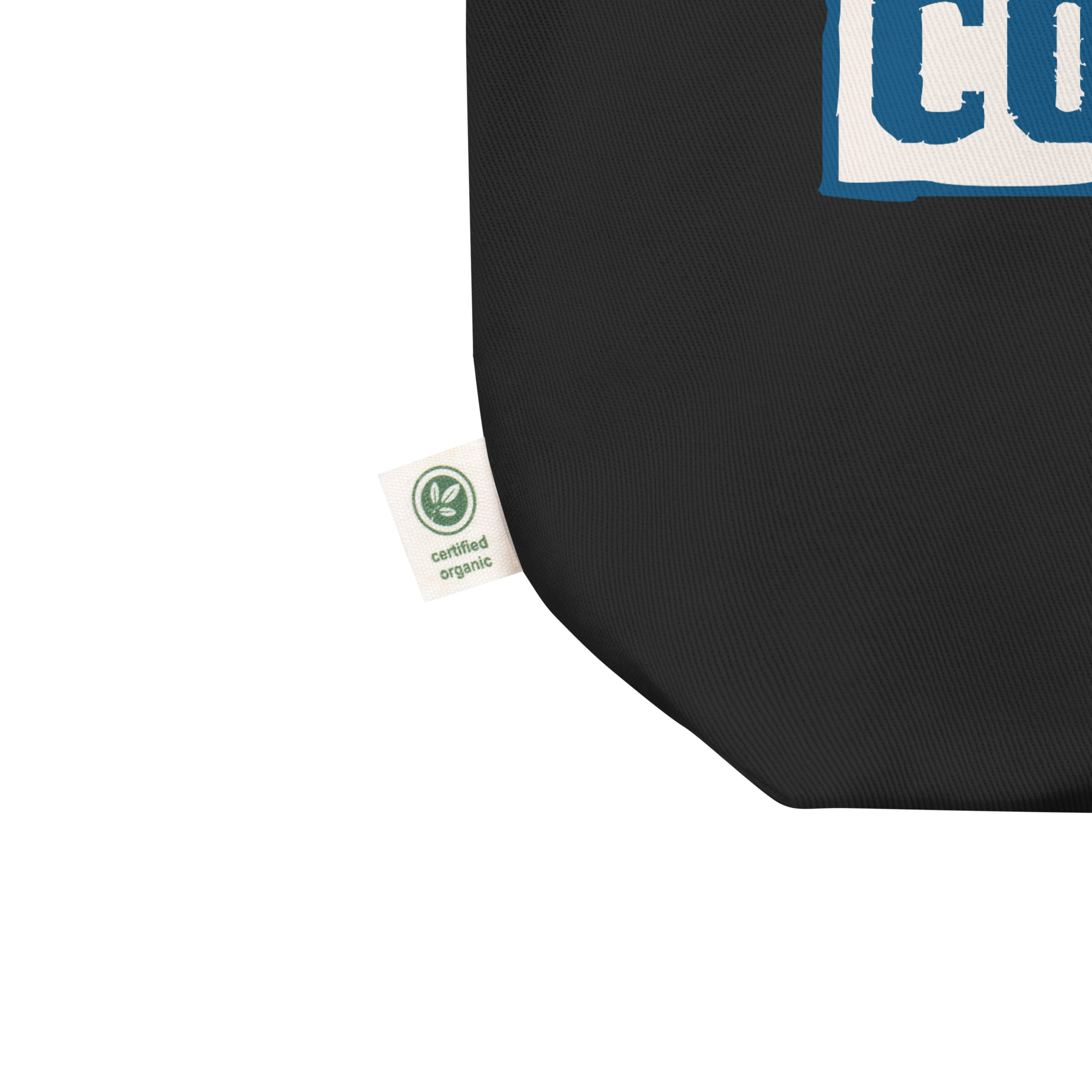 Black pouch featuring 'CO' text and a corner tag labeled 'certified organic.'