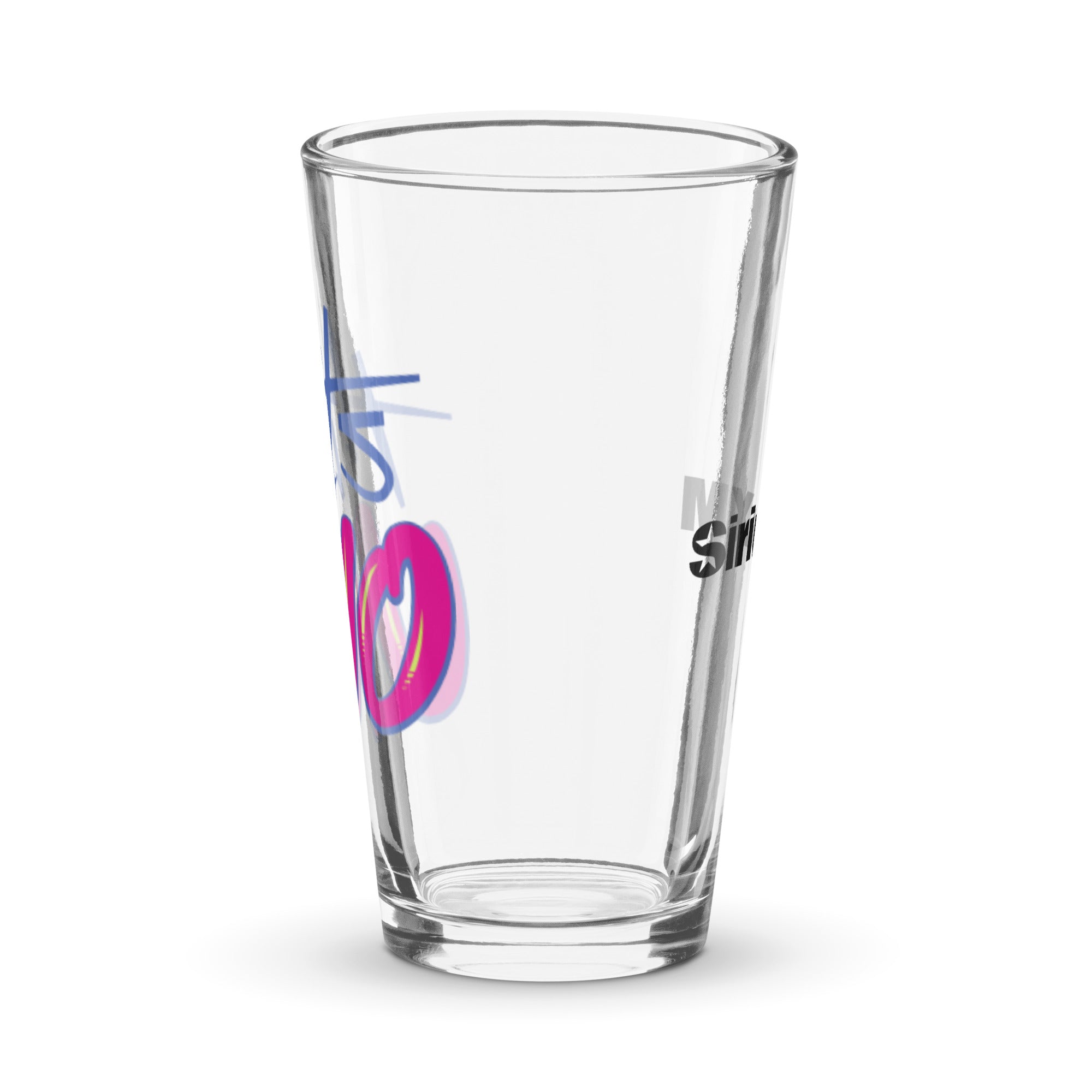 Side view of pint glass.