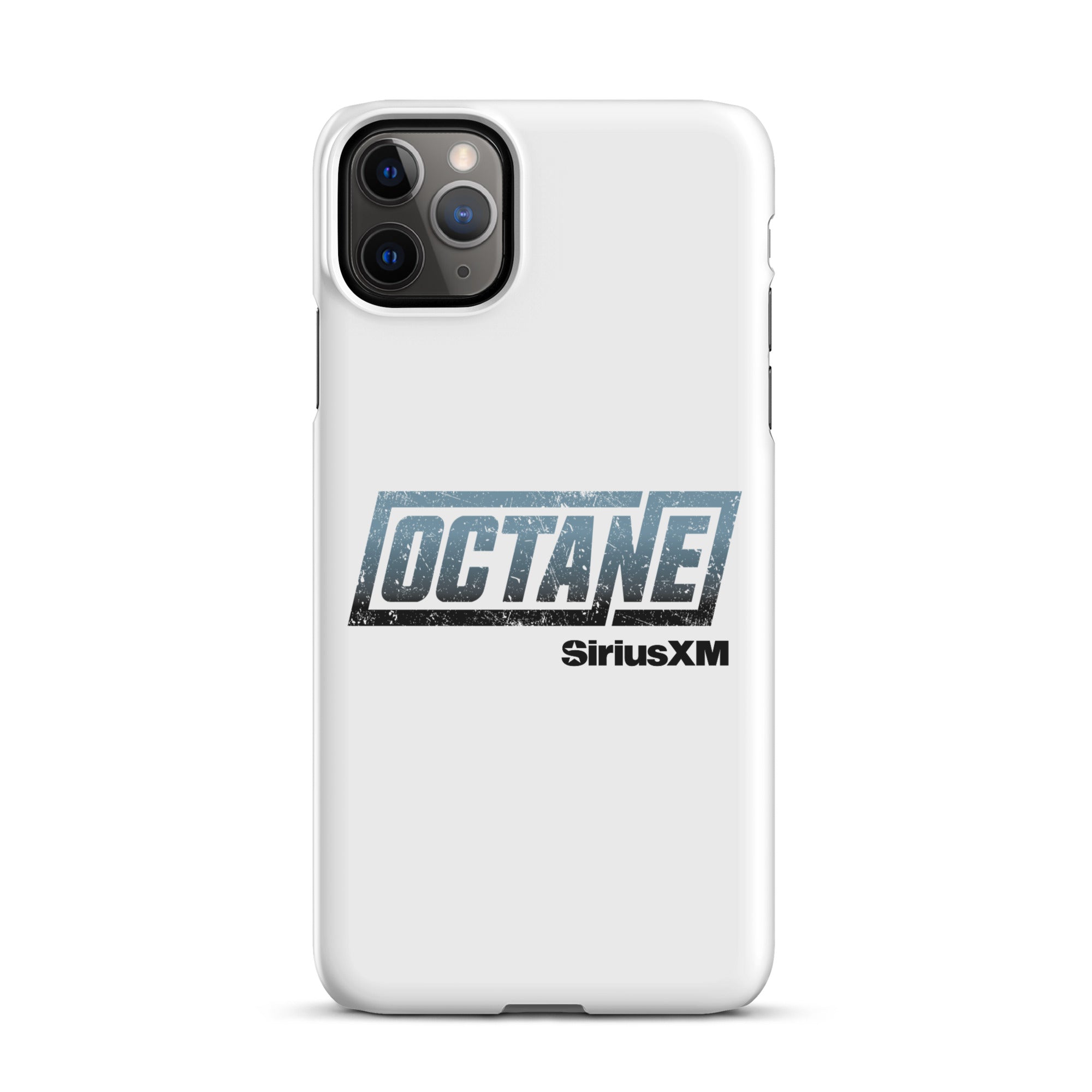 White phone case featuring the 'OCTANE' logo and 'SiriusXM' branding.