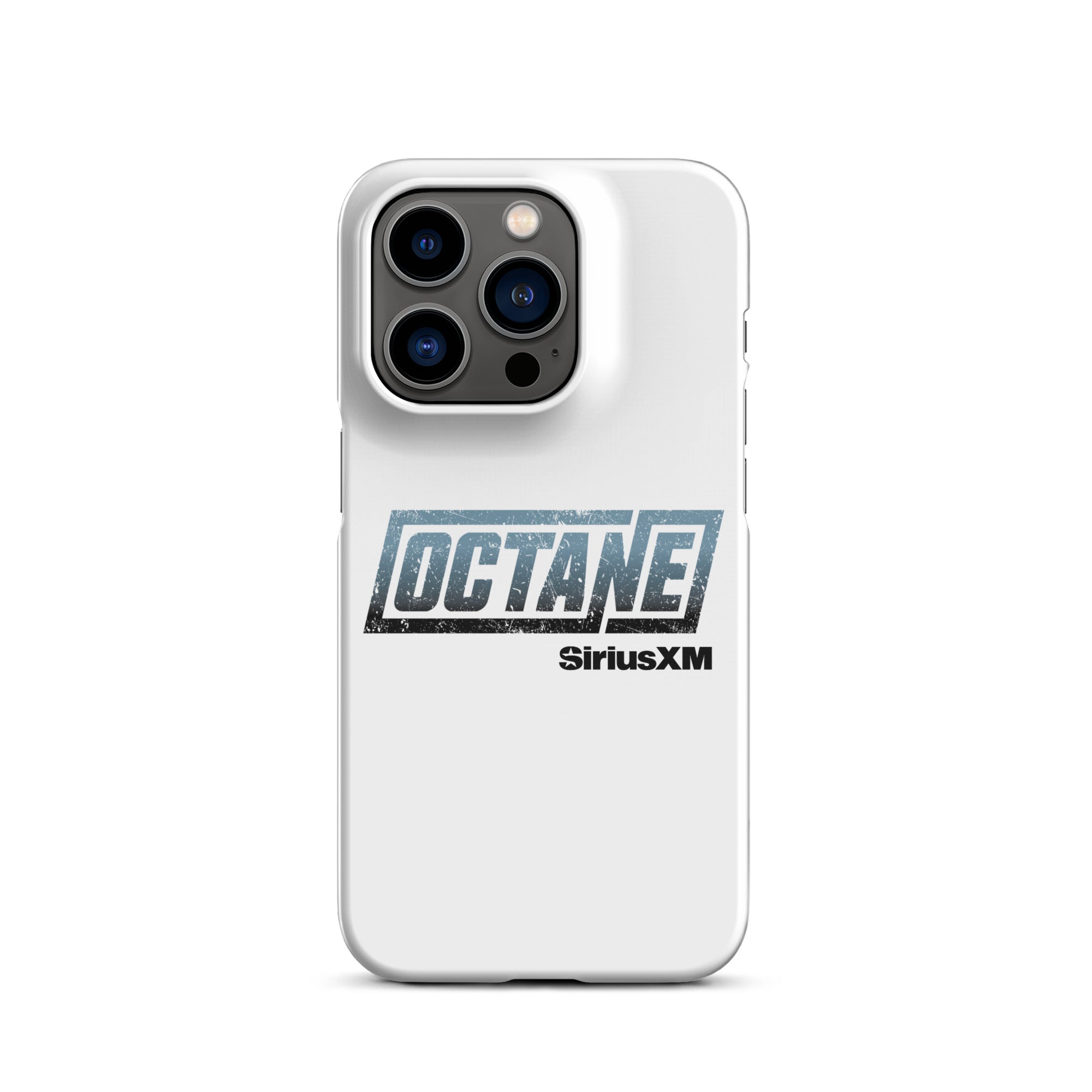 White phone case featuring the 'OCTANE' logo and 'SiriusXM' branding.