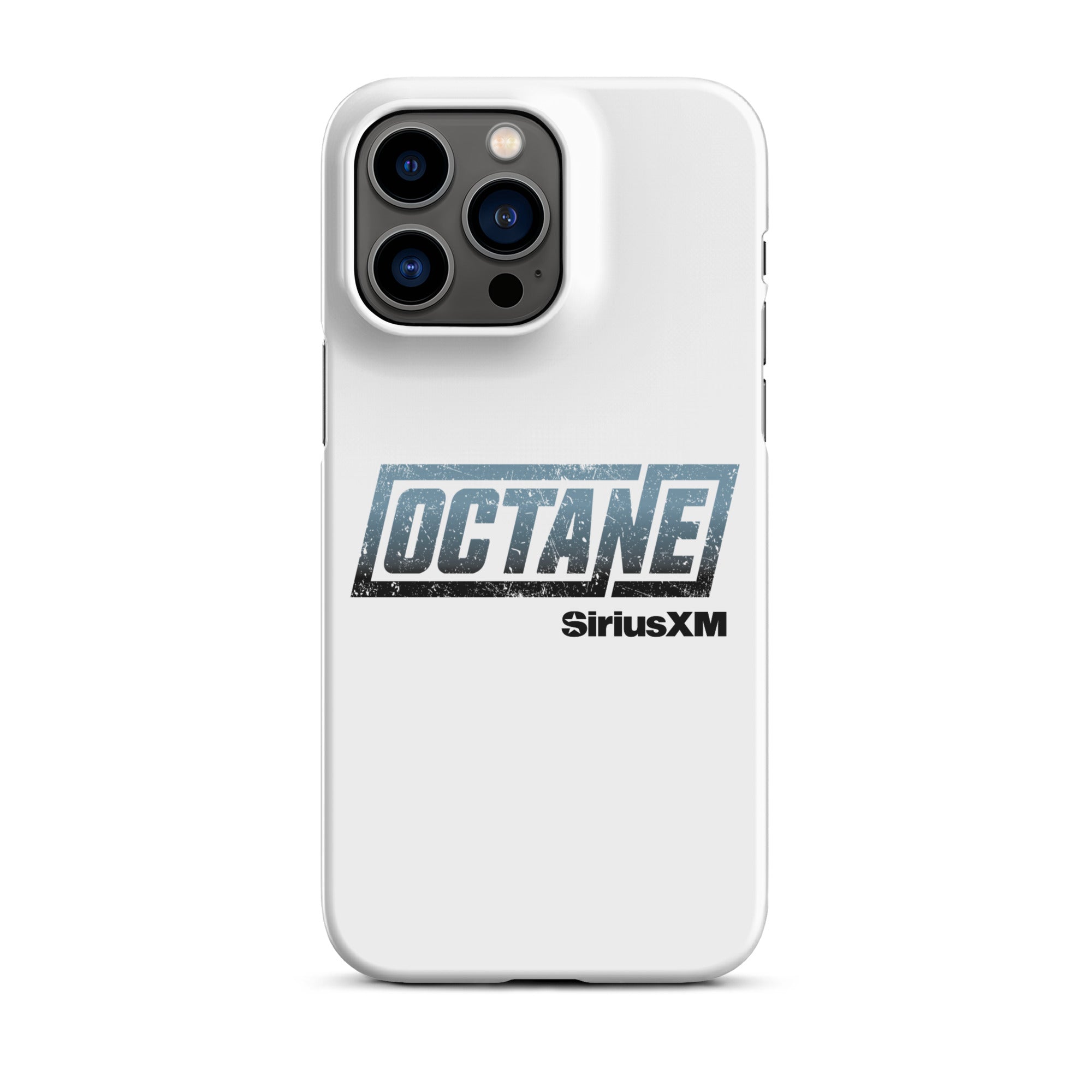 White phone case featuring the 'OCTANE' logo and 'SiriusXM' branding.