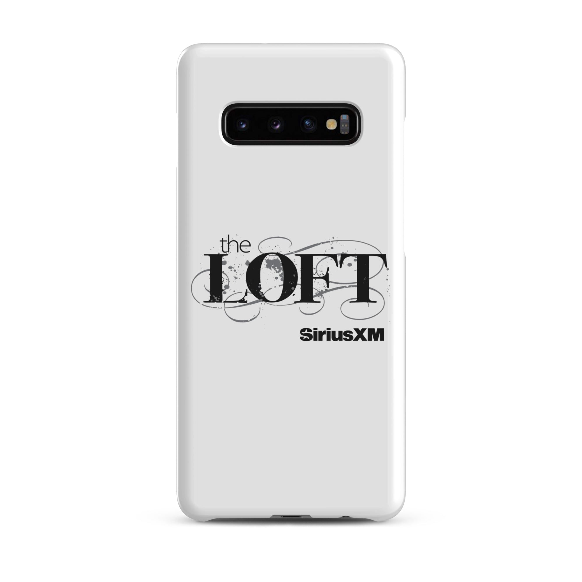 Phone case featuring 'the LOFT' SiriusXM logo on a white background.