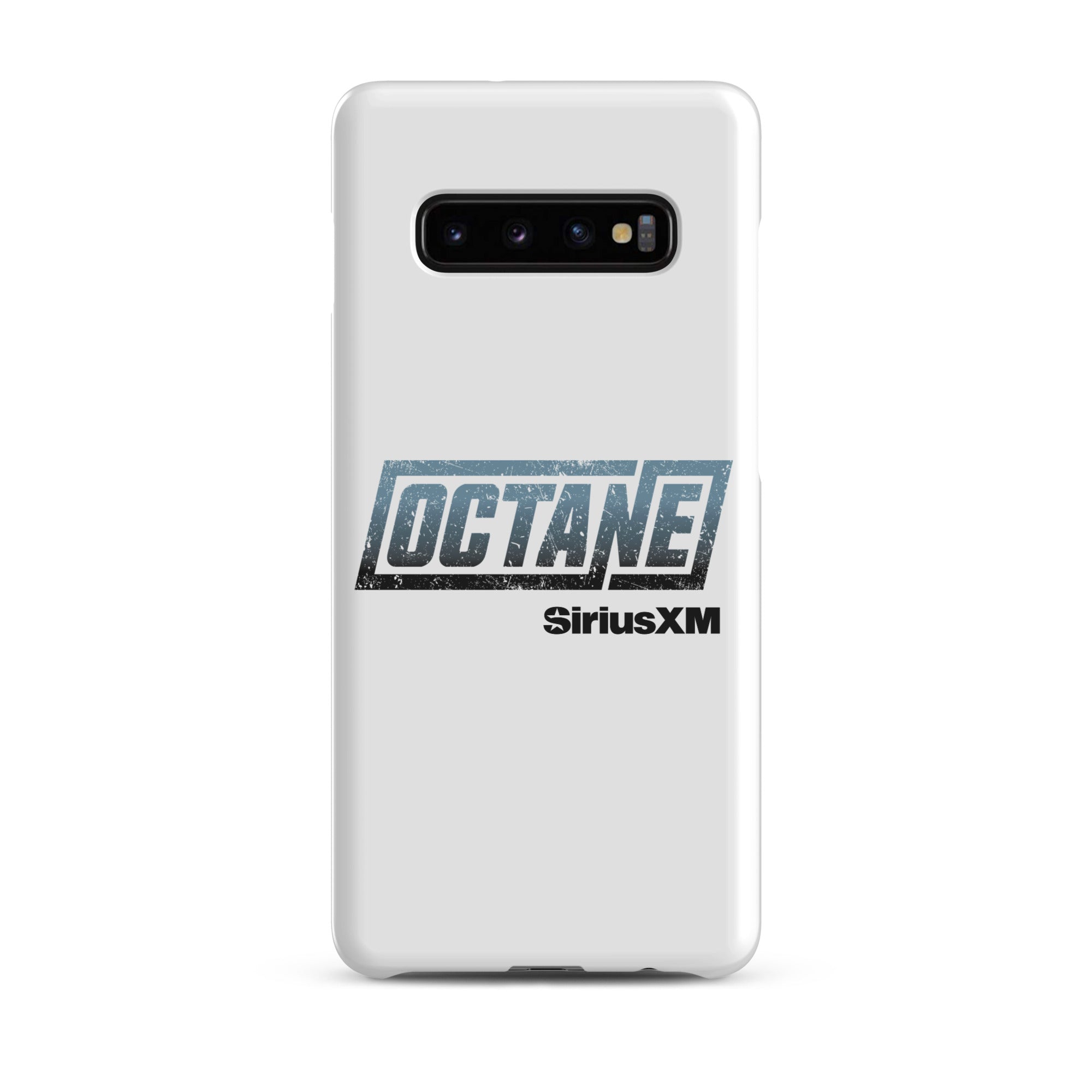 White phone case featuring the 'OCTANE' logo and 'SiriusXM' branding.