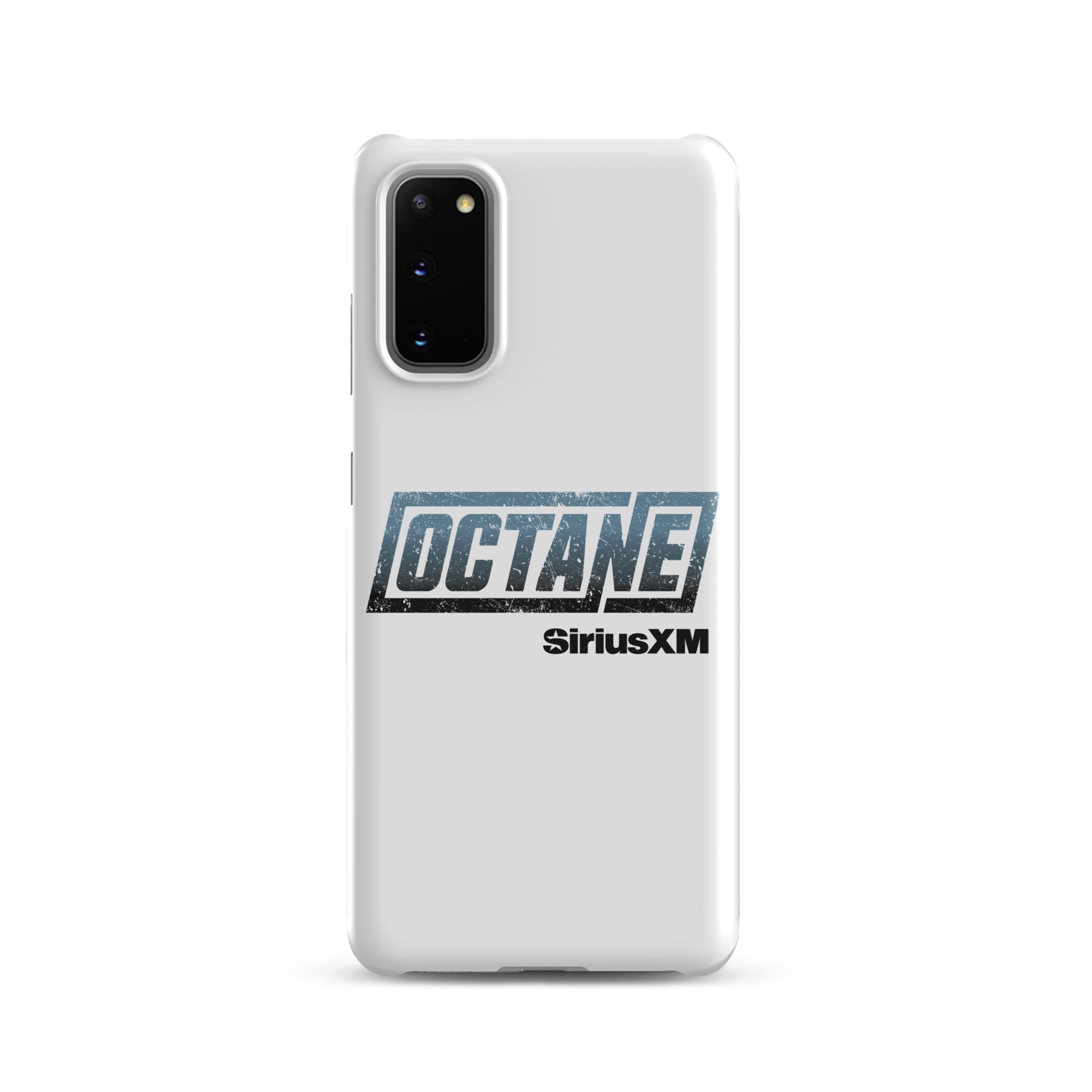 White phone case featuring the 'OCTANE' logo and 'SiriusXM' branding.