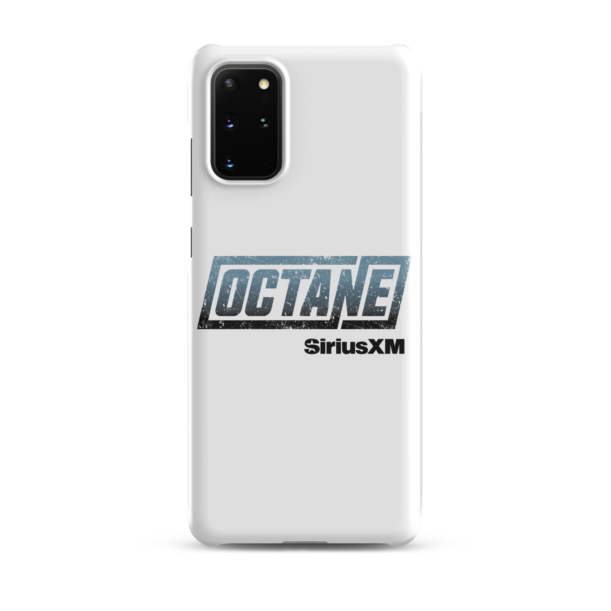 White phone case featuring the 'OCTANE' logo and 'SiriusXM' branding.