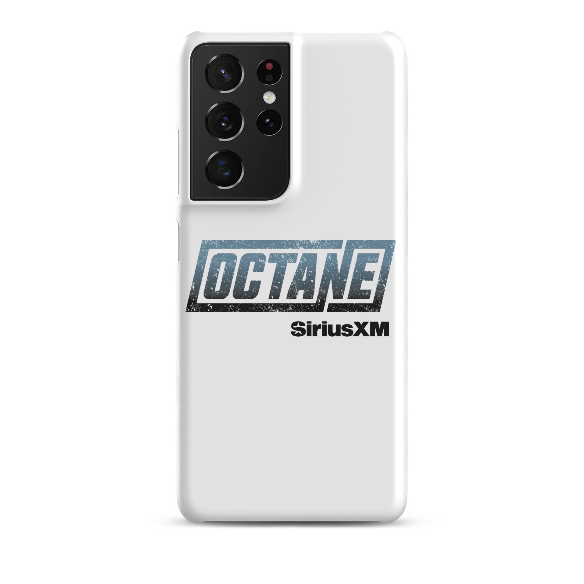 White phone case featuring the 'OCTANE' logo and 'SiriusXM' branding.