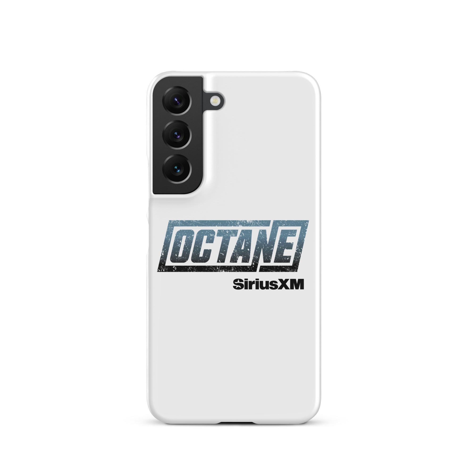 White phone case featuring the 'OCTANE' logo and 'SiriusXM' branding.