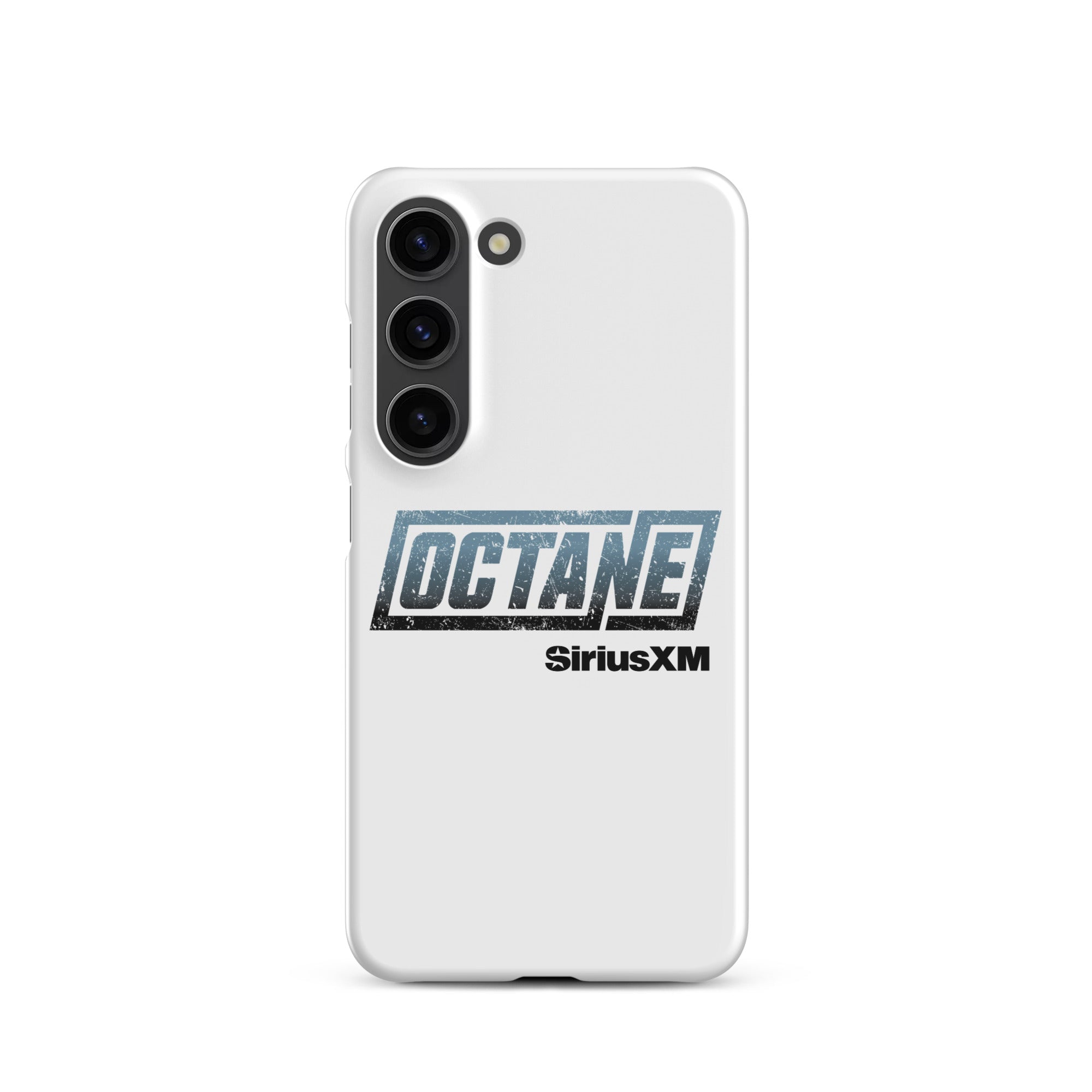 White phone case featuring the 'OCTANE' logo and 'SiriusXM' branding.