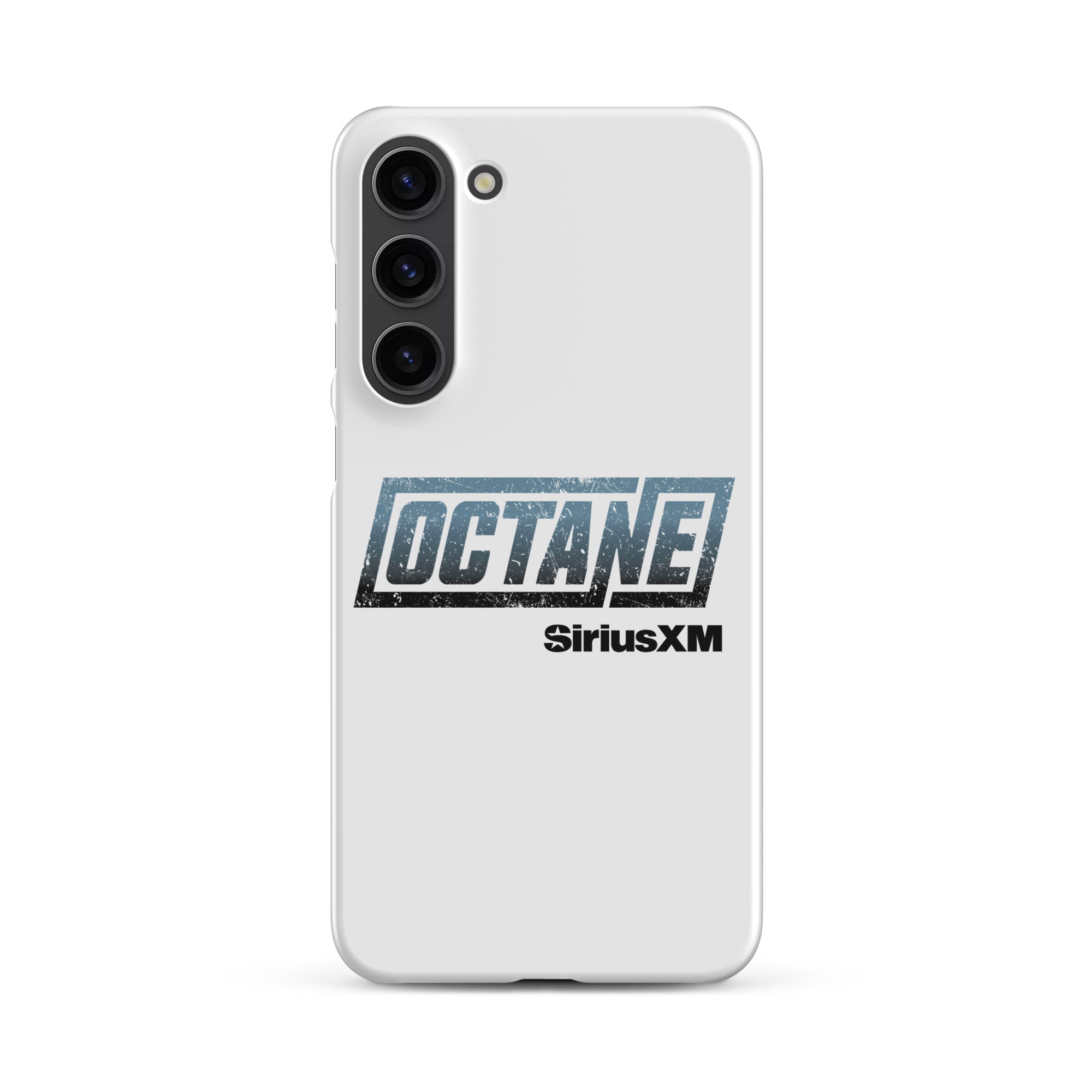 White phone case featuring the 'OCTANE' logo and 'SiriusXM' branding.