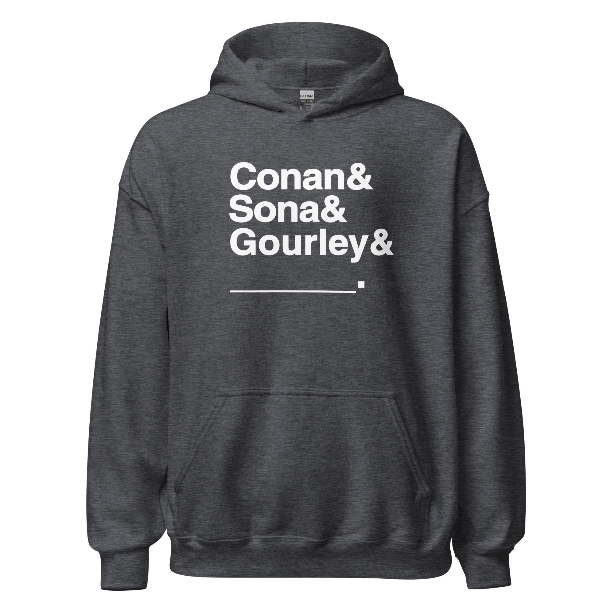 Conan O'Brien Needs A Friend: Conan & Sona & Gourley & You Hoodie (Black/Navy/Dark Grey)