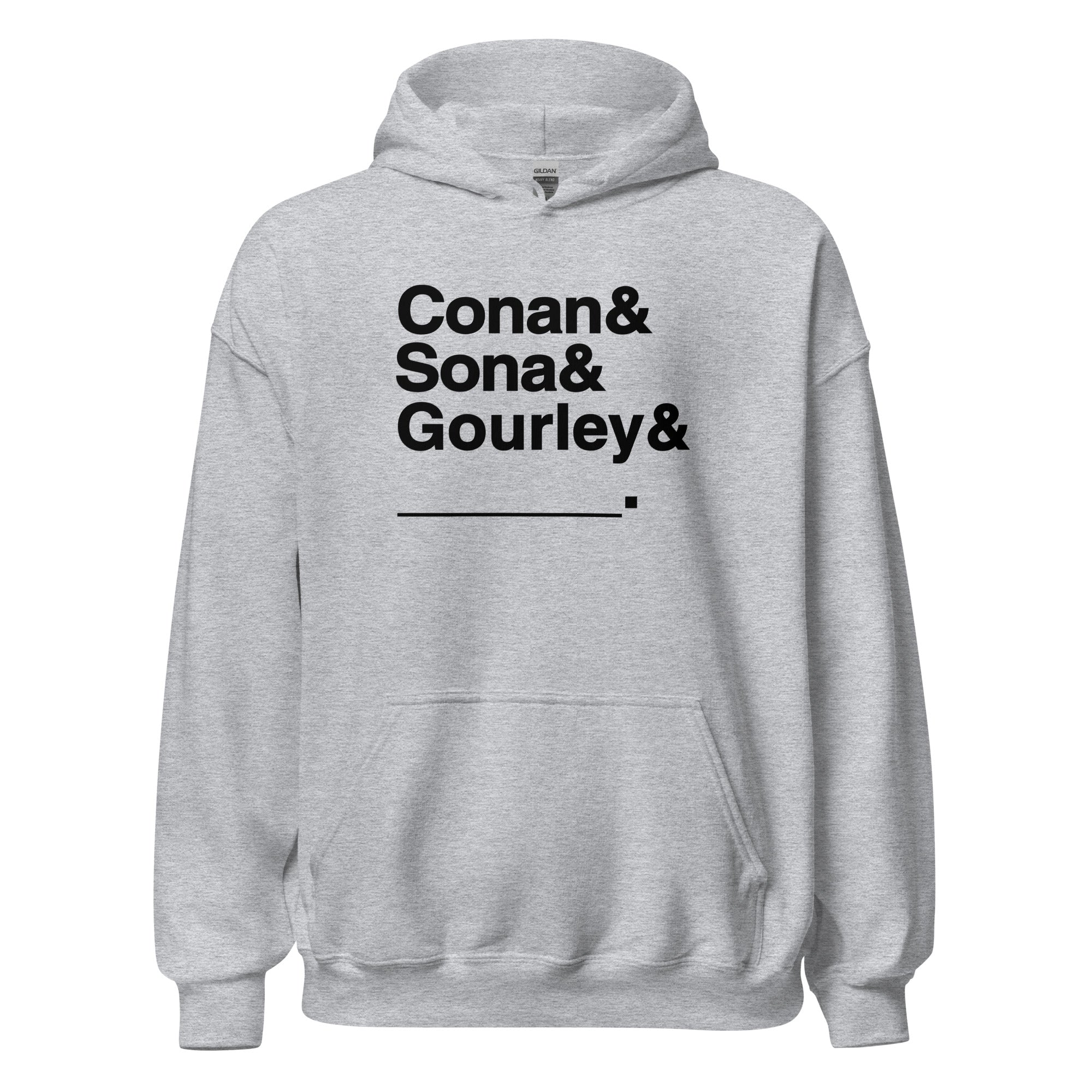 Conan O'Brien Needs A Friend: Conan & Sona & Gourley & You Hoodie (White/Light Grey)