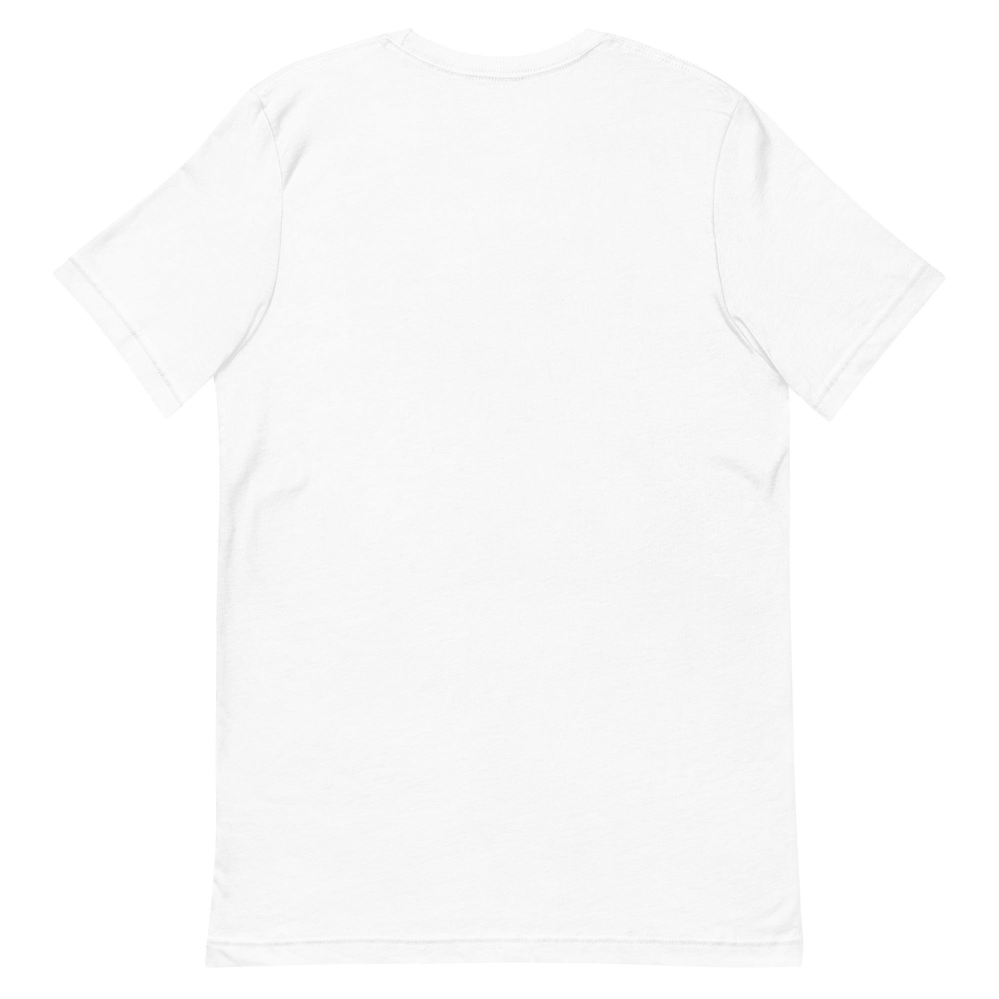 White t-shirt viewed from the back.